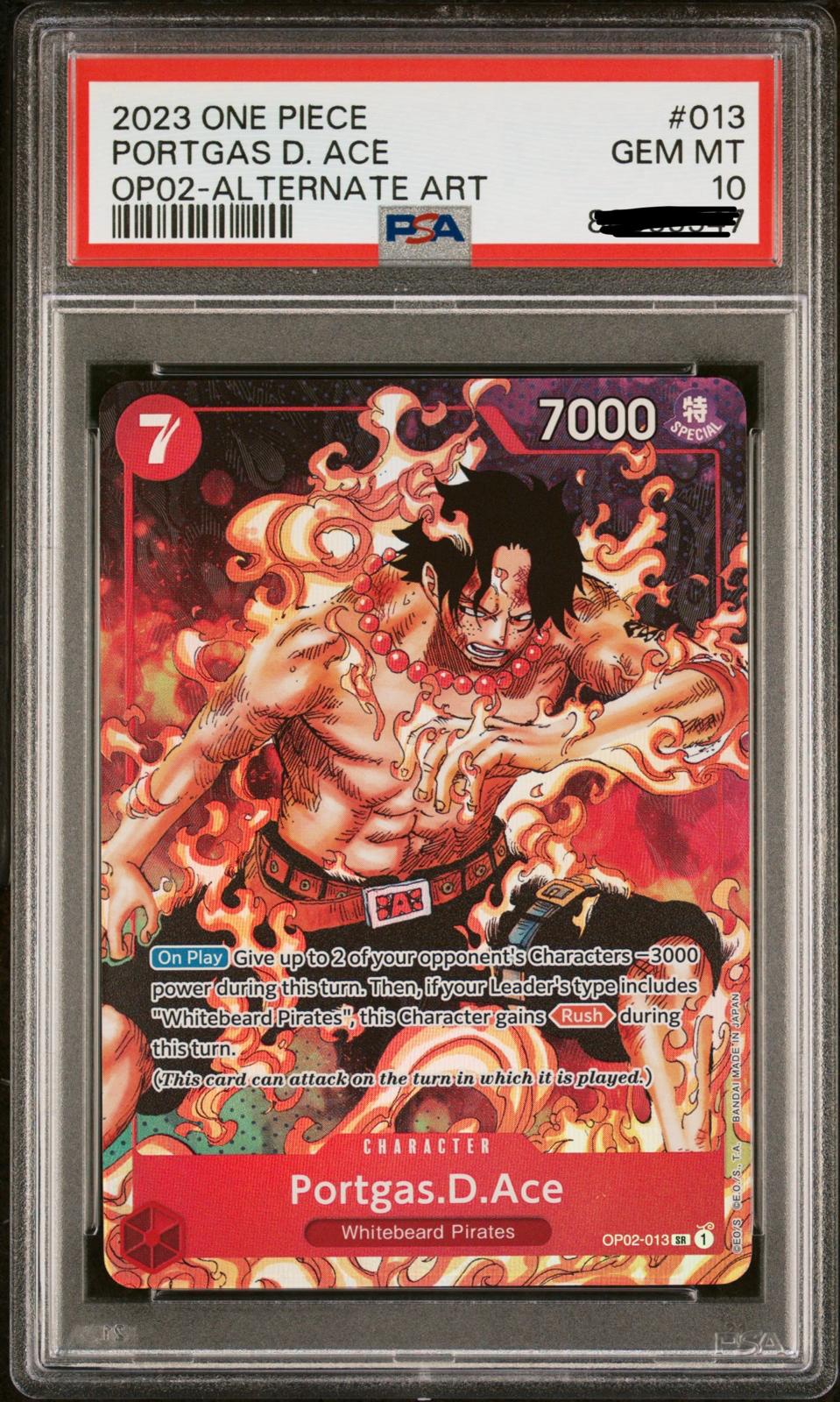 Portgas D. Ace (Alternate Art) PSA10 / OP02-013