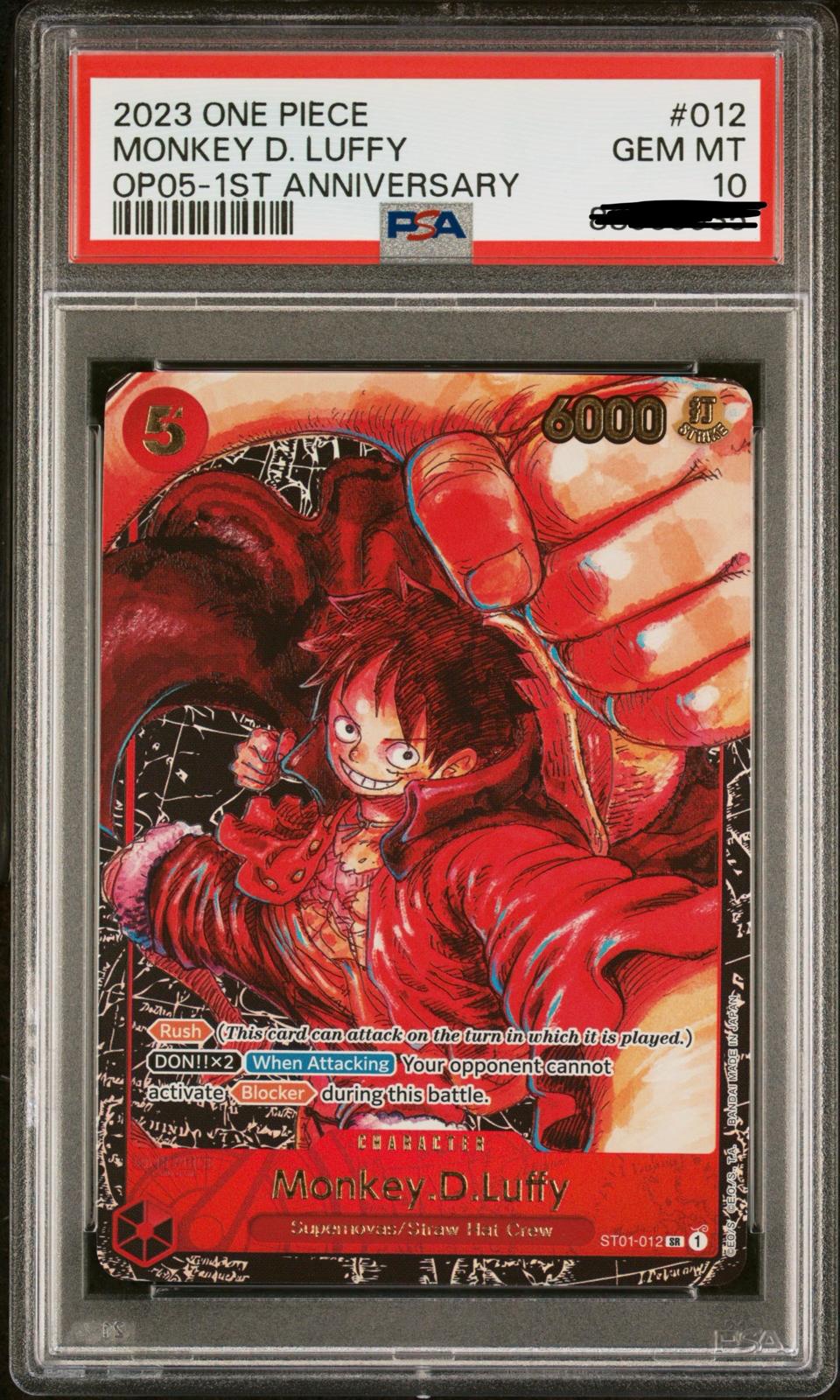 Monkey D. Luffy (OP05 1st Anniversary 2023) PSA10 / ST01-012