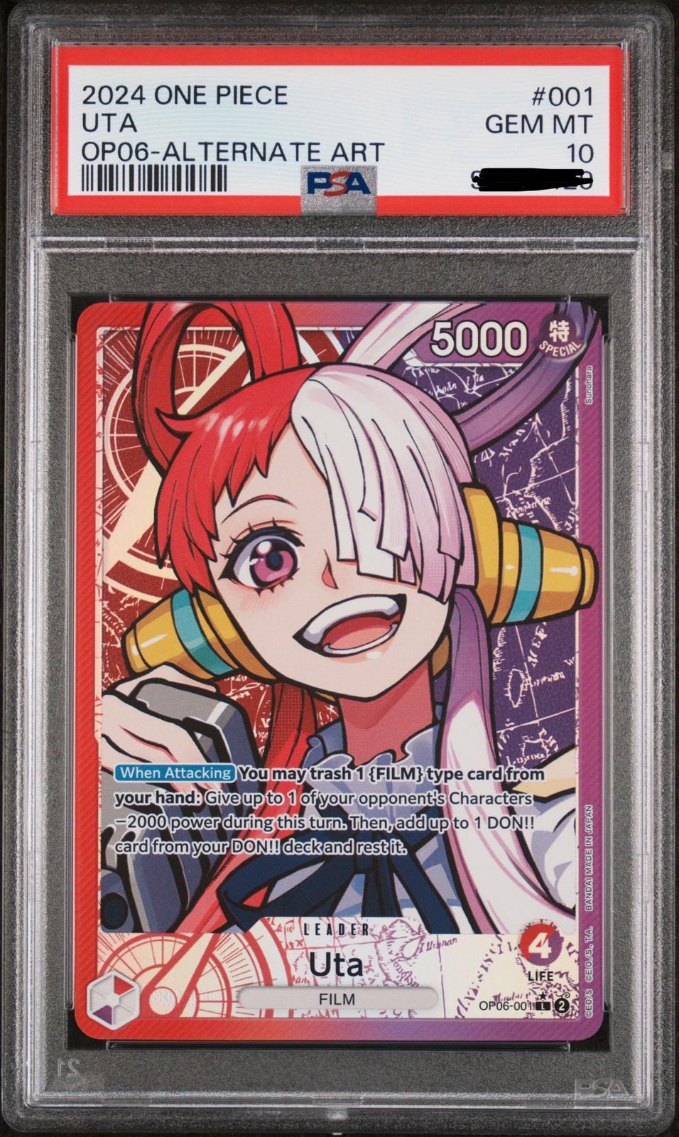 Uta (Alternate Art) PSA 10 / OP06-001