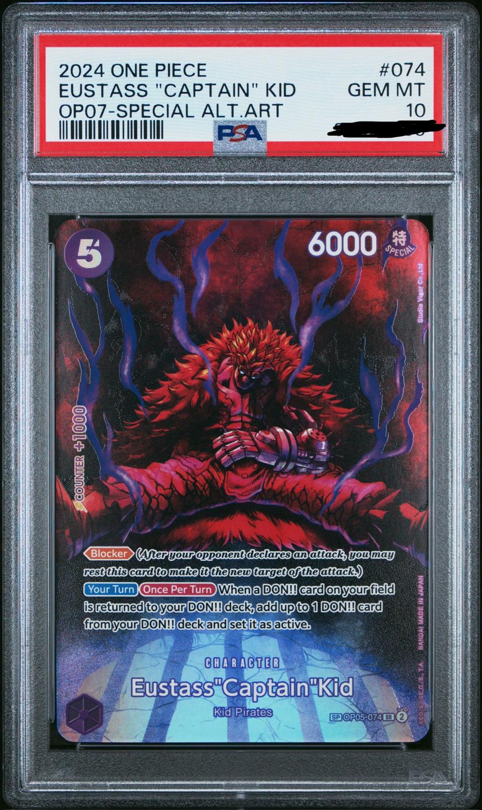 Eustass Captain Kid (OP-07 Special Alt. Art 2024) PSA10 / OP05-074